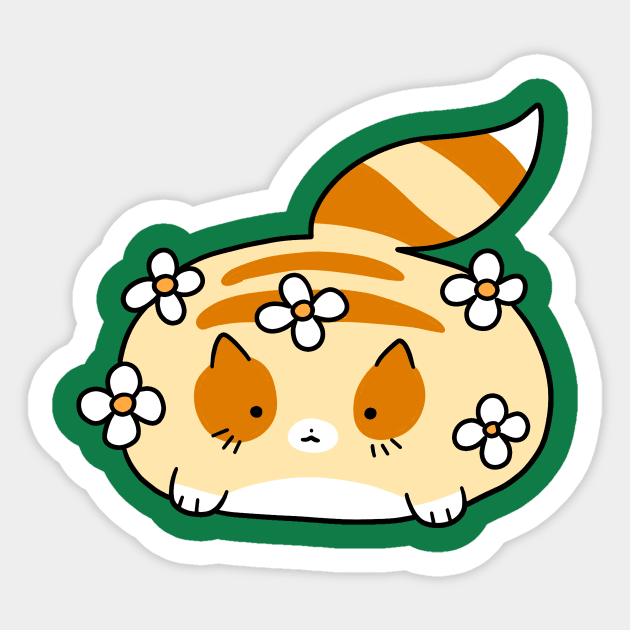 Pudgy Flower Tabby Sticker by saradaboru